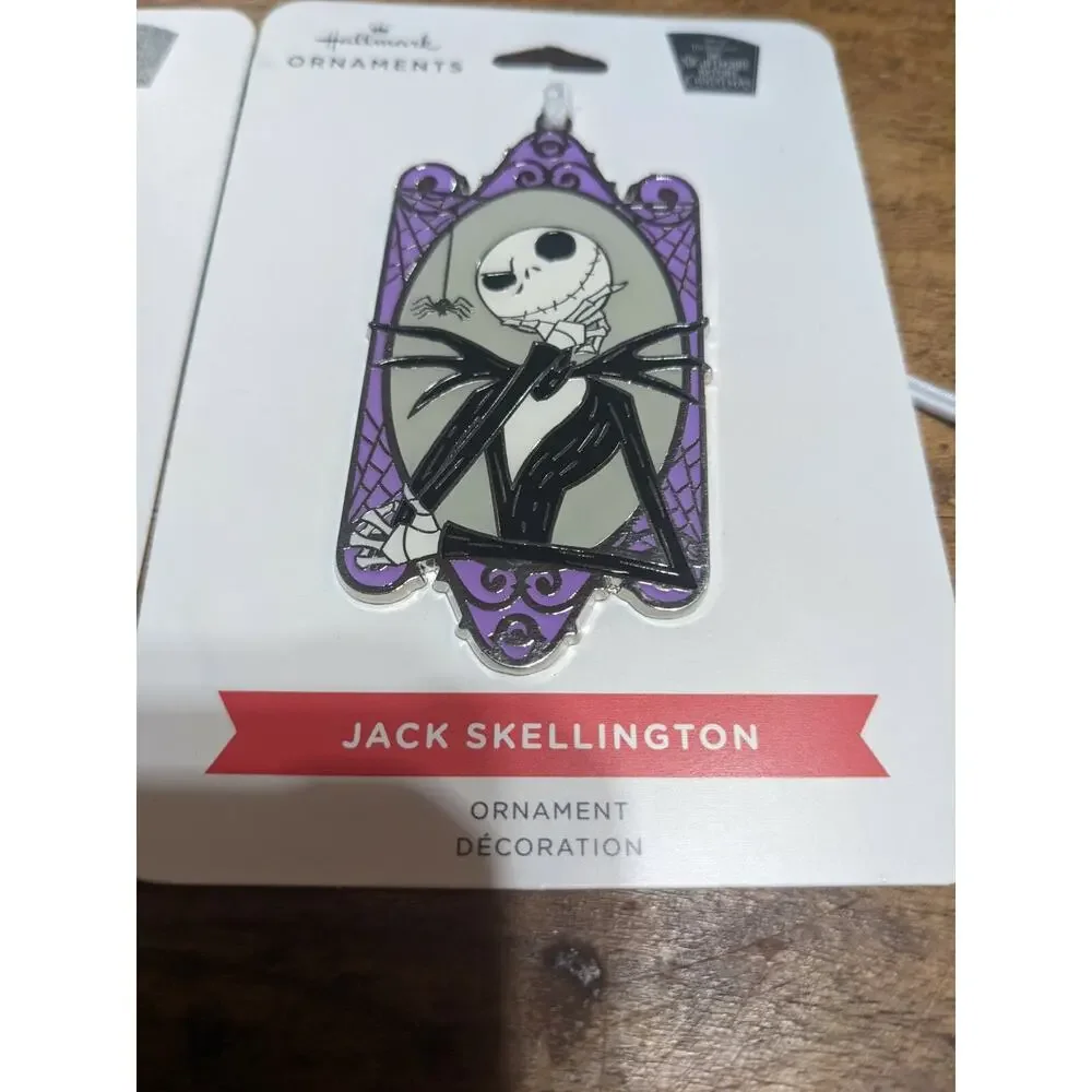 Hallmark Nightmare Before Christmas Flat Enamel Ornaments Lot of 3 New Jack Zero
